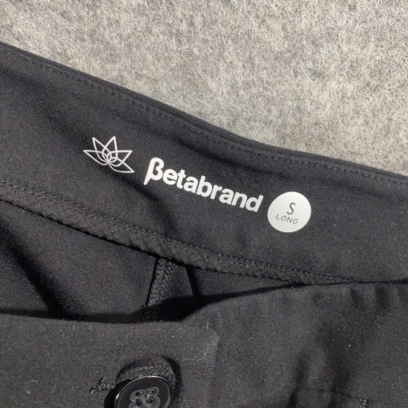 Betabrand Pants Small Long Black Skinny Leg Dress Yoga Cigarette Zip - Picture 14 of 16